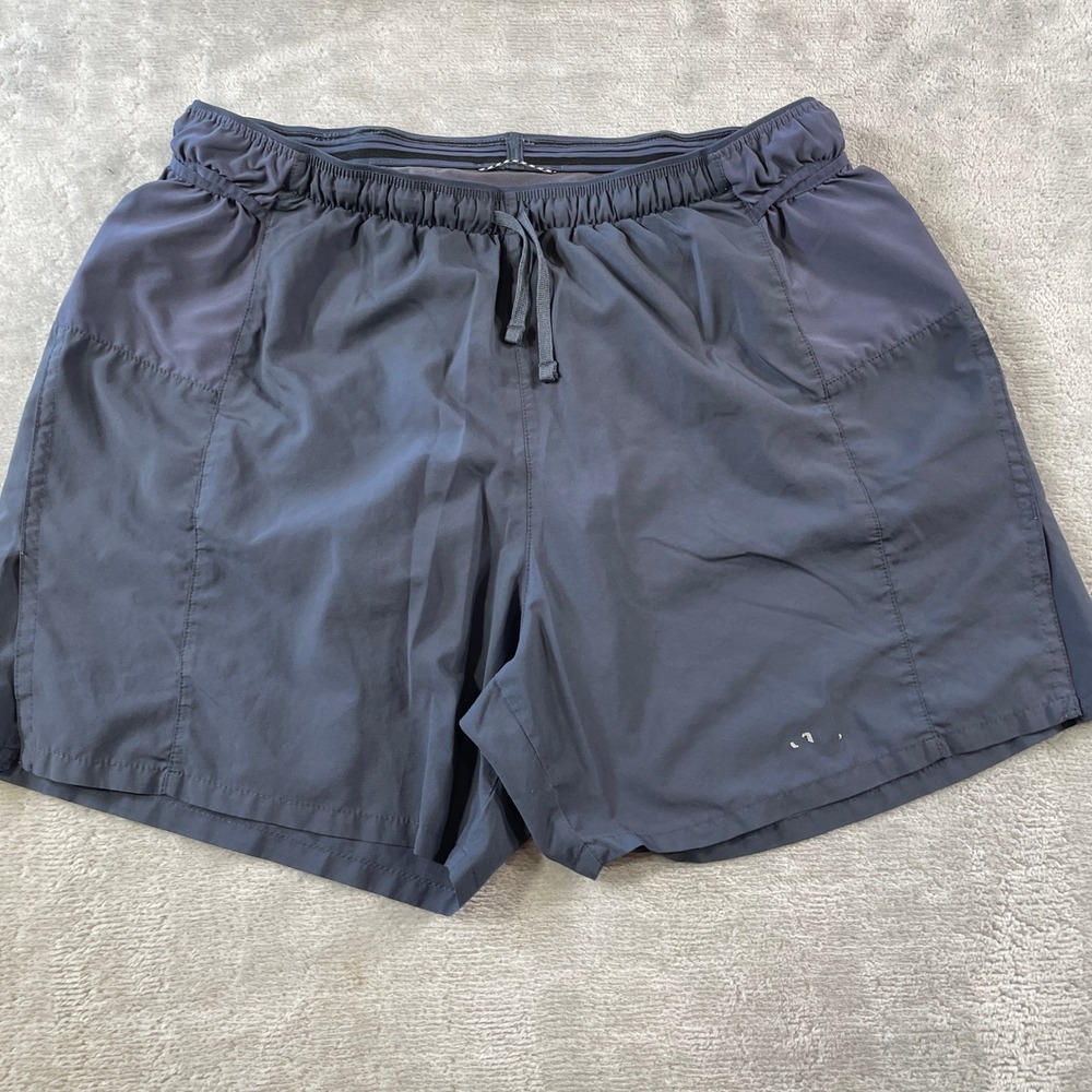 Patagonia Strider Pro Running Shorts Mens Medium 5 Blue Zip Pocket Light Walk